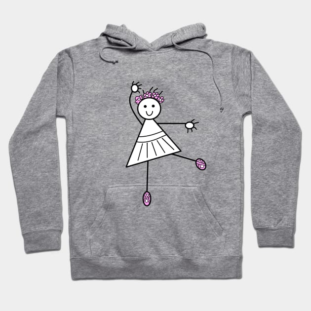 Cute Ballet Dancer Girl Hoodie by Michelle Le Grand